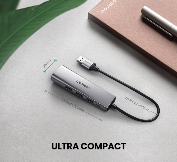 Bộ chia USB 3.0 ra 3 cổng USB 3.0 + Lan Gigabit 1000Mbps Ugreen 60812 cao cấp