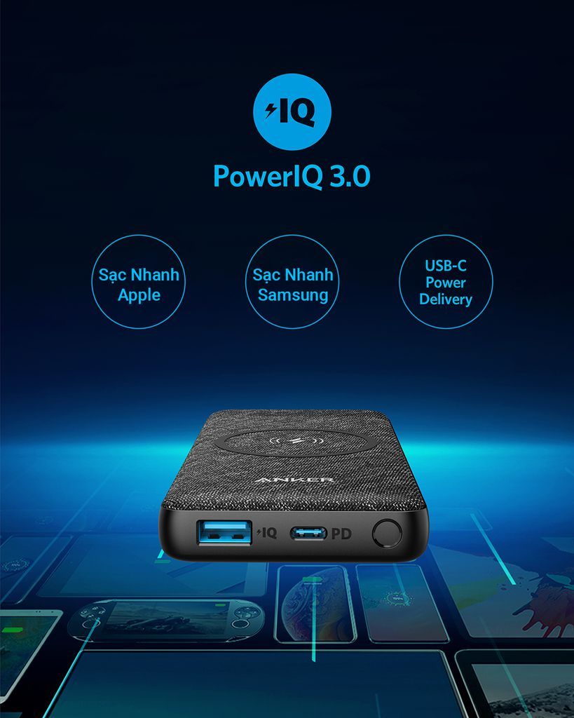 PIN DỰ PHÒNG KHÔNG DÂY ANKER POWERCORE III 10K WIRELESS - A1617