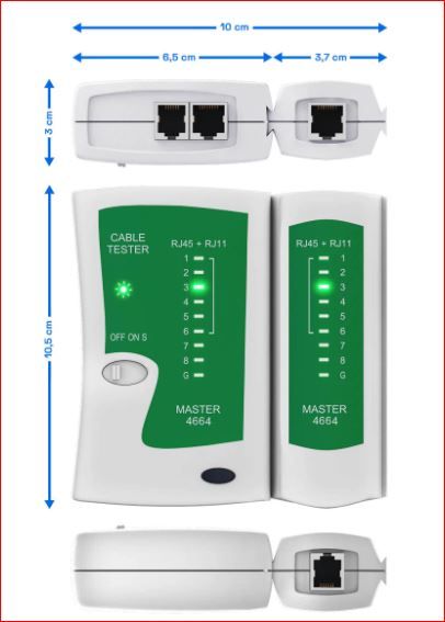 Máy kiểm tra cáp mạng / Máy kiểm tra cáp LAN RJ45+RJ11 có túi