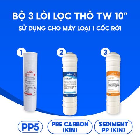 Bộ 3 lõi lọc thô Taiwan 10