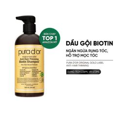 Dầu gội dưỡng tóc PURA D'OR Original Gold Label Anti - Hair Thinning Shampoo 473ml