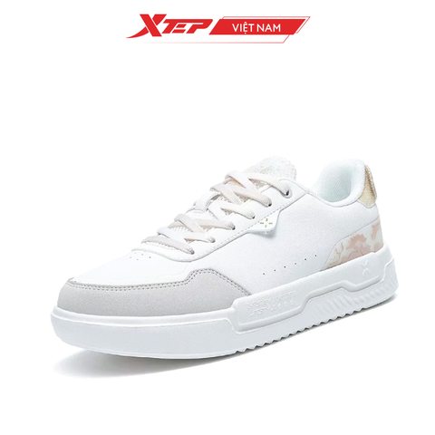  Giày sneaker nữ Xtep màu trắng, đế bằng năng động dễ phối đồ, đế giày mềm mại 878218310017 
