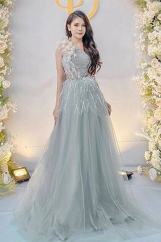 Đầm Maxi Đính Hoa Dáng Phồng DƯƠNG BOUTIQUE