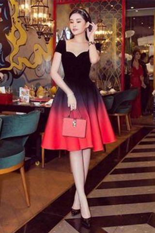 Đầm Ngắn Vai Kiểu Dáng Xòe HA BOUTIQUE