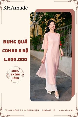 Áo Dài Cách Tân Cổ Viền Combo Bưng Quả 6 Bộ KHAMADE