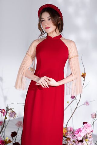 Áo Dài Cổ Yếm Tay Lửng Voan Mỏng ELPIS CLOTHING