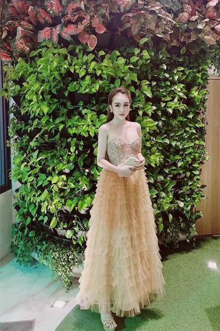 Đầm Midi Cúp Ngực Xếp Tầng DƯƠNG BOUTIQUE