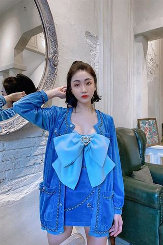 Áo Khoác Tay Dài Viền Vàng FANCIER