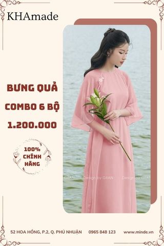 Áo Dài Cách Tân Dây Nơ Combo Bưng Quả 6 Bộ KHAMADE