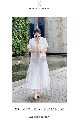 Áo Kiểu Tay Ngắn x Váy Midi Voan Mỏng H2B À LA MODE