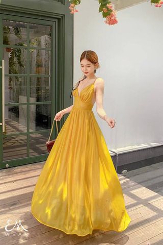 Đầm Maxi Hai Dây Dáng Xòe EMWEAR