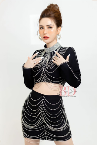 Áo Croptop Tay Dài x Chân Váy Ngắn BANDAGE DRESS