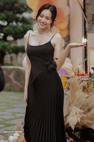 Đầm Midi Hai Dây Xếp Ly ELPIS CLOTHING