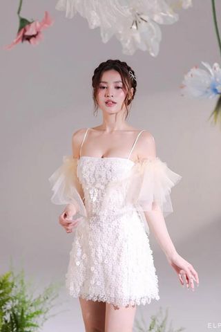 Đầm Ngắn Hai Dây Đính ELPIS CLOTHING