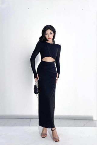 Đầm Midi Tay Dài Cut-Out ENORA