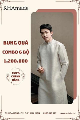 Áo Dài Cách Tân Cổ Trụ Tay Dài Combo Bưng Quả 6 Bộ KHAMADE