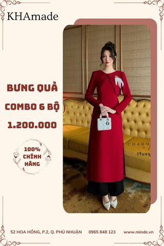 Áo Dài Cách Tân Đính Charm Combo Bưng Quả 6 Bộ KHAMADE