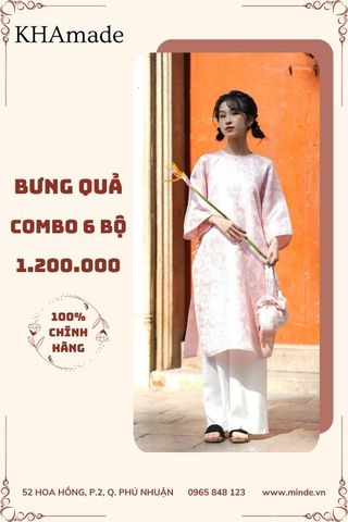 Áo Dài Cách Tân Tay Lửng Combo Bưng Quả 6 Bộ KHAMADE