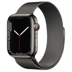 Apple Watch Series 7 LTE 45mm Graphite Stainless Steel Case with Graphite Milanese Loop MKL33 (J/A)