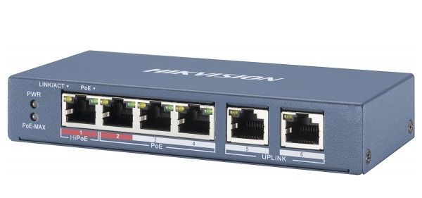Switch HIKVISION DS-3E0106P-E/M 4-port 10/100Mbps Unmanaged PoE
