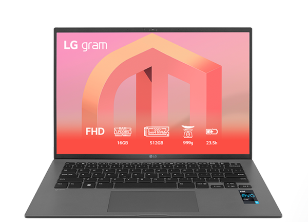 Laptop LG Gram 14Z90Q-G.AH75A5 (i7-1260P/16GB/512GB SSD/14.0WUXGA/VGA ON/WIN11/Grey/LED_KB)