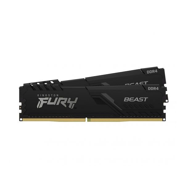 Ram Kingston FURY Beast 64GB (2x32GB) 3600MHz DDR4 CL18 Desktop Memory Kit of 2 KF436C18BBK2/64, Black