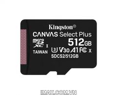 THẺ NHỚ KINGSTON MICRO SDXC 512GB 100MB/S CANVAS SELECT PLUS C10 U1 A1
