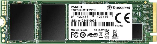 Ổ cứng SSD Transcend 256GB Nvme PCIe Gen3 X4 3, 500 MB/S 220S 80mm M.2 Solid State Drive (TS256GMTE220S)