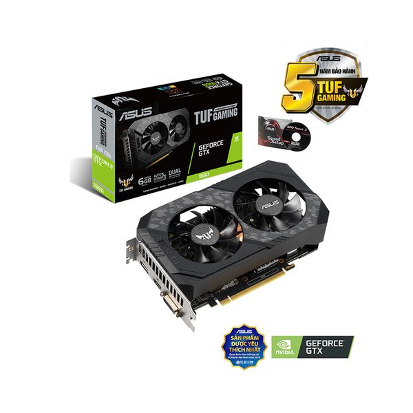 Card màn hình ASUS TUF GTX1660S-6G GAMING (6GB GDDR6, 192-bit, DVI+HDMI+DP, 1x8-pin)