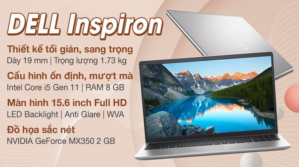 Laptop Dell Inspiron 15 3511 i5 1135G7/8GB/512GB/2GB MX350/Office H&S/Win10 (70267060)
