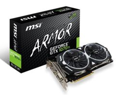 Card màn hình MSI GTX 1070 Ti ARMOR 8G (NVIDIA Geforce/ 8Gb/ DDR5/ 256Bit)