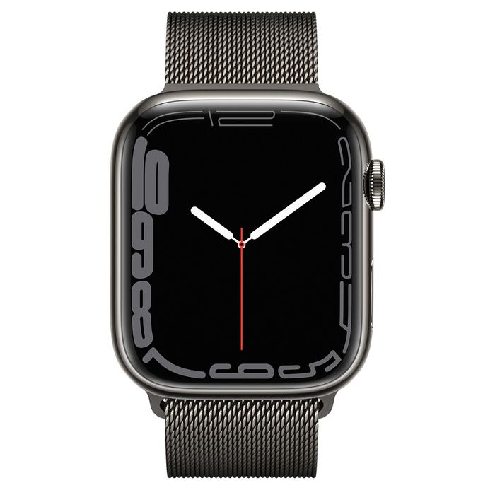 Apple Watch Series 7 LTE 45mm Graphite Stainless Steel Case with Graphite Milanese Loop MKL33 (J/A)