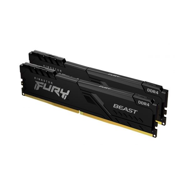 Ram Kingston FURY Beast 64GB (2x32GB) 3600MHz DDR4 CL18 Desktop Memory Kit of 2 KF436C18BBK2/64, Black