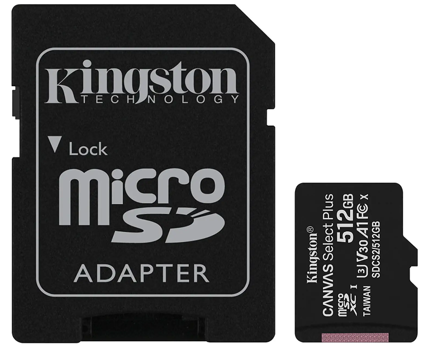 Thẻ nhớ Kingston 512GB microSDXC Canvas Select Plus 100MB/s Read A1 Class UHS-I (SDCS2/512GB)