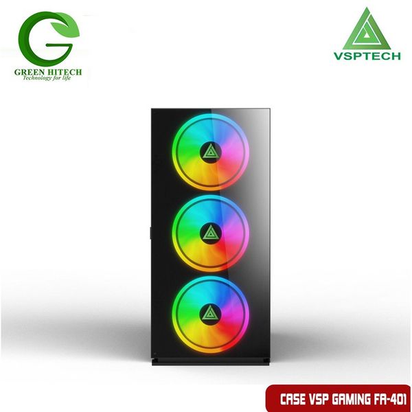 Case VSP FA-401 Có Sẵn 4 Fan LED RGB/ LED Cover Nguồn