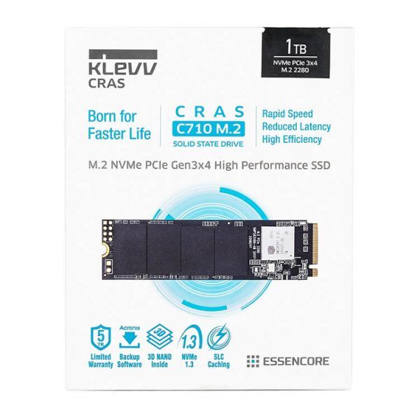 Ổ cứng SSD Klevv CRAS C710 1TB M2 NVME Gen3x4 – K01TBM2SP0-C71 (Read/Write: 2,100/1,650 MB/s, TLC Nand)