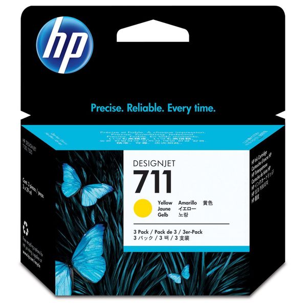 HP 711 3-Pack 29-ml Yellow Ink Cartridge (CZ136A)