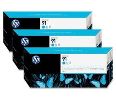 HP 91 3-pack 775-ml Cyan Ink Cartridges (C9483A)