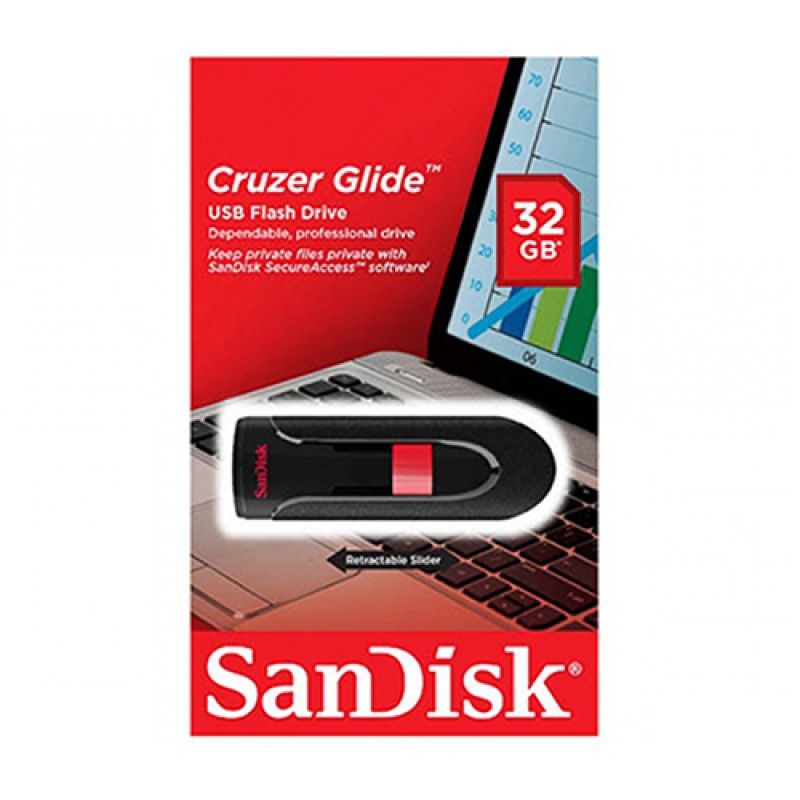 Thiết bị lưu trữ USB 32GB SanDisk Cruzer Glide USB Flash Drive/ Black - SDCZ60-032G-B35