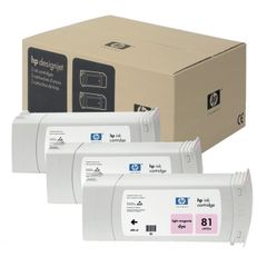 HP 81 Light Magenta Dye Ink Cartridge, 3/Pack C5071A