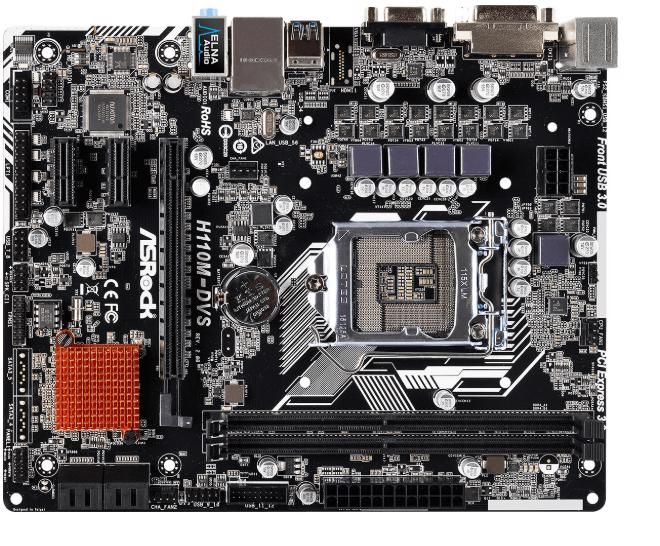 Main Asrock H110M-DVS R2.0 (Chipset Intel H110/ Socket LGA1151/ VGA onboard)