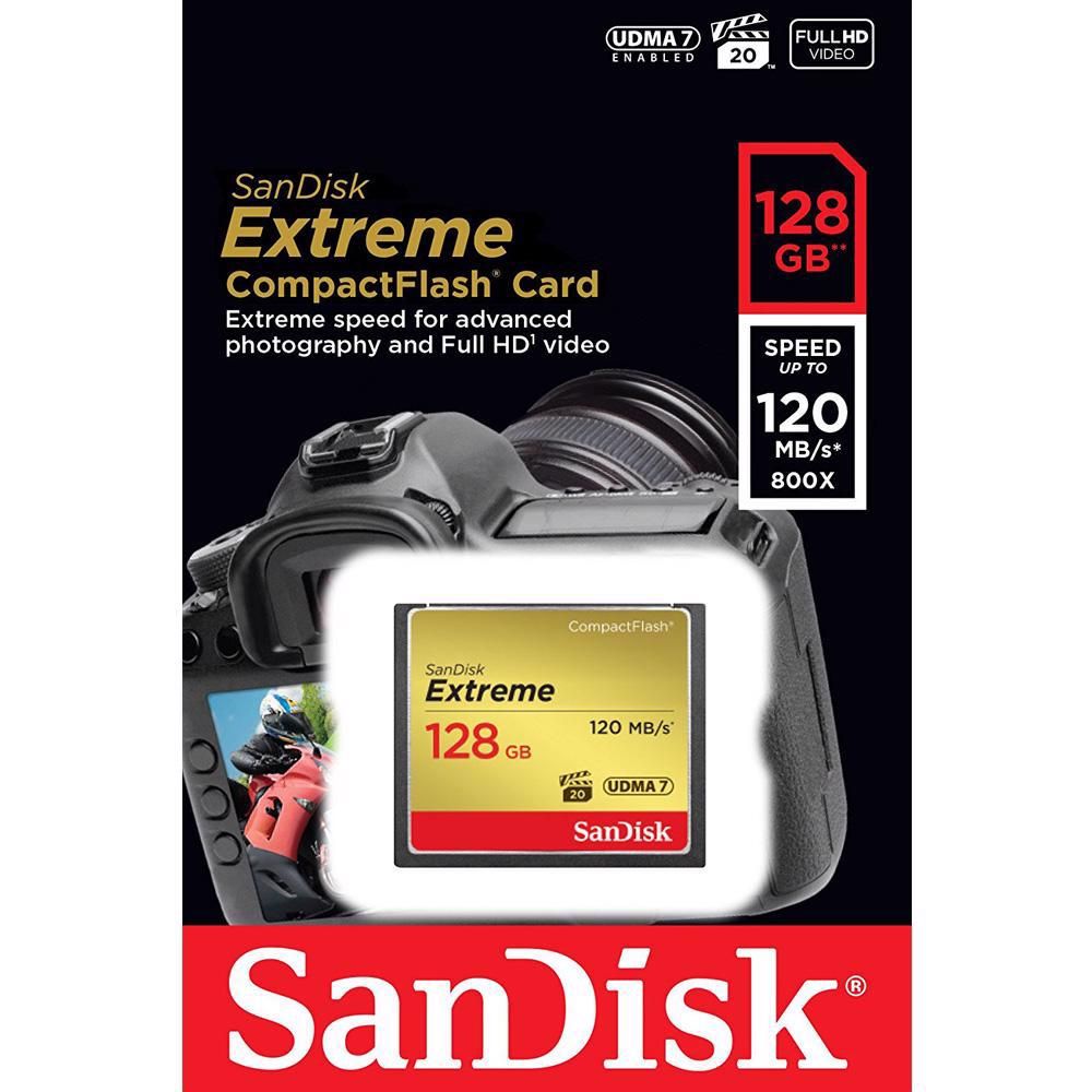 Thẻ Nhớ CompactFlash (CF) SanDisk Extreme 128GB 800X (SDCFXSB-128G-G46)