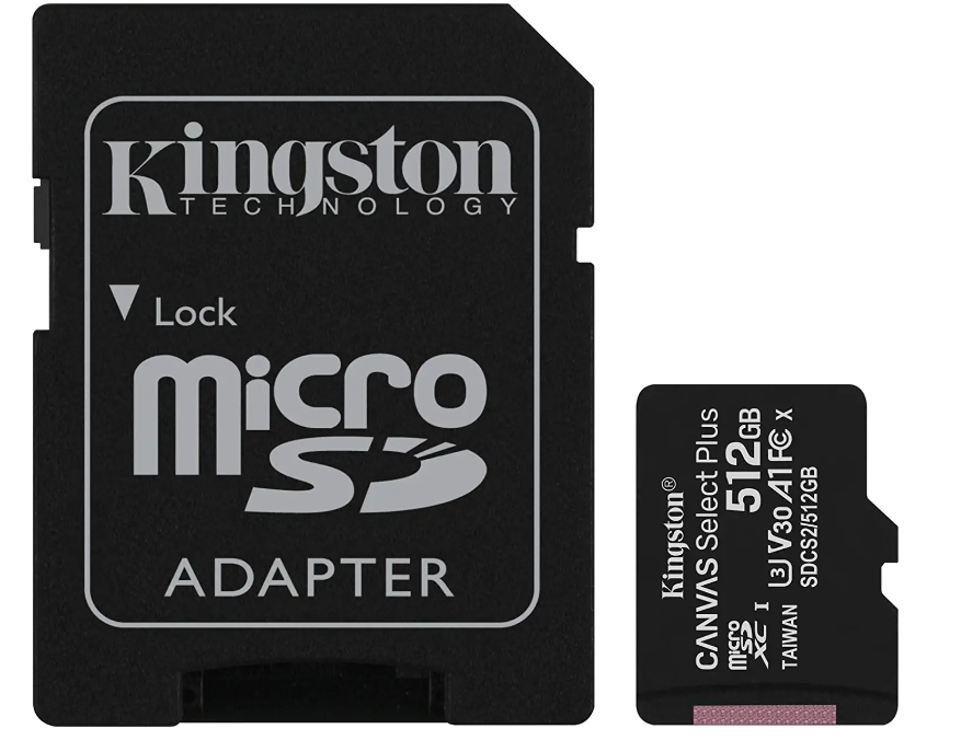 Thẻ nhớ Kingston 512GB microSDXC Canvas Select Plus 100MB/s Read A1 Class UHS-I (SDCS2/512GB)