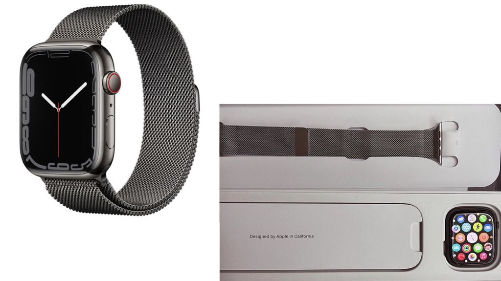 Apple Watch Series 7 LTE 45mm Graphite Stainless Steel Case with Graphite Milanese Loop MKL33 (J/A)