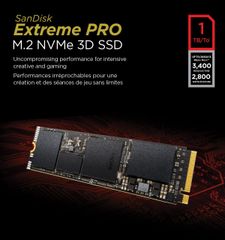 Ổ cứng SSD SanDisk SDSSDXPM2-1T00-G25 Extreme PRO 1 TB M.2 NVMe 3D SSD, Black