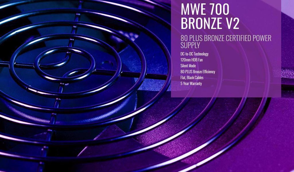 Nguồn Cooler Master MWE Bronze V2 700w (80 Plus Bronze/Màu Đen)