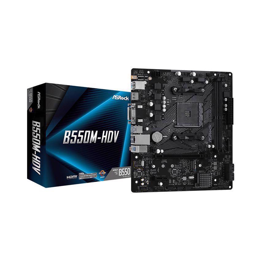 Mainboard ASROCK B550M HDV (AMD B550, Socket AM4, m-ATX, 2 khe RAM DDR4)