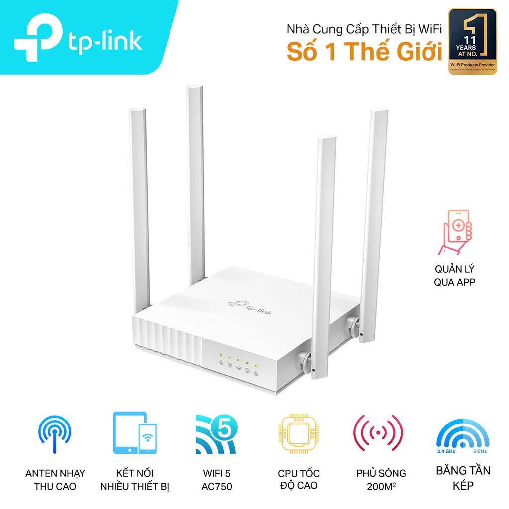 Bộ phát wifi TP-Link Archer C24 AC750Mbps