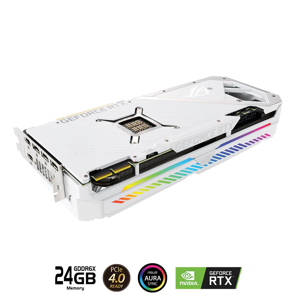 Card màn hình ASUS ROG STRIX RTX 3090-O24G-WHITE (24GB GDDR6X, 384-bit, HDMI +DP, 3x8-pin)