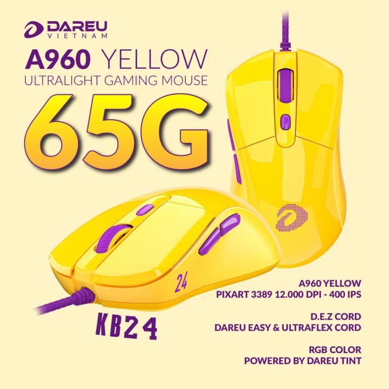 Chuột gaming DareU A960 KB YELLOW (RGB)